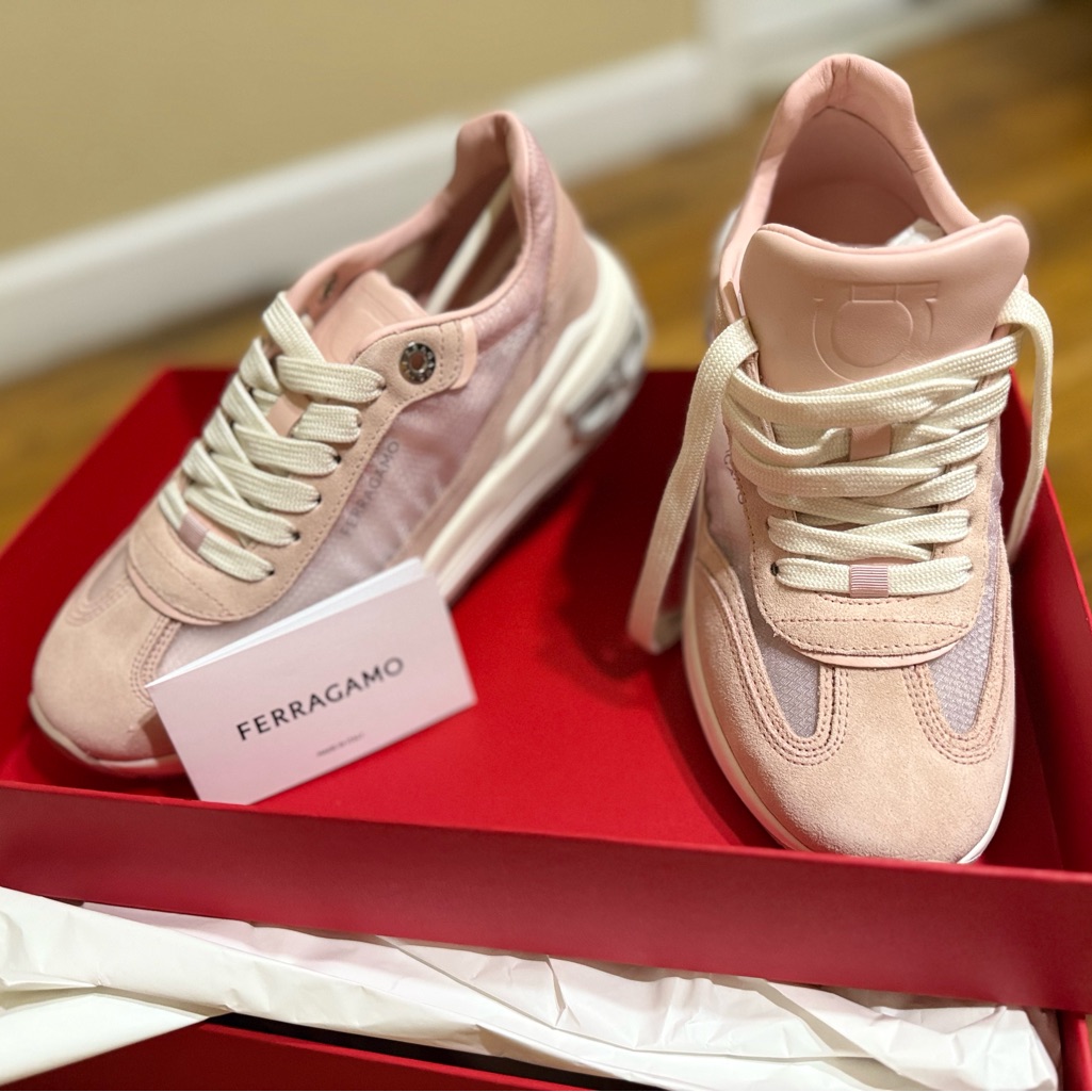 Salvatore Ferragamo Pink Sneakers With Retro-Inspired Design